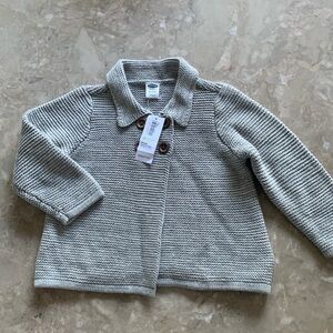 Old Navy gray sweater cardigan cotton size 6-12 m NWT girls